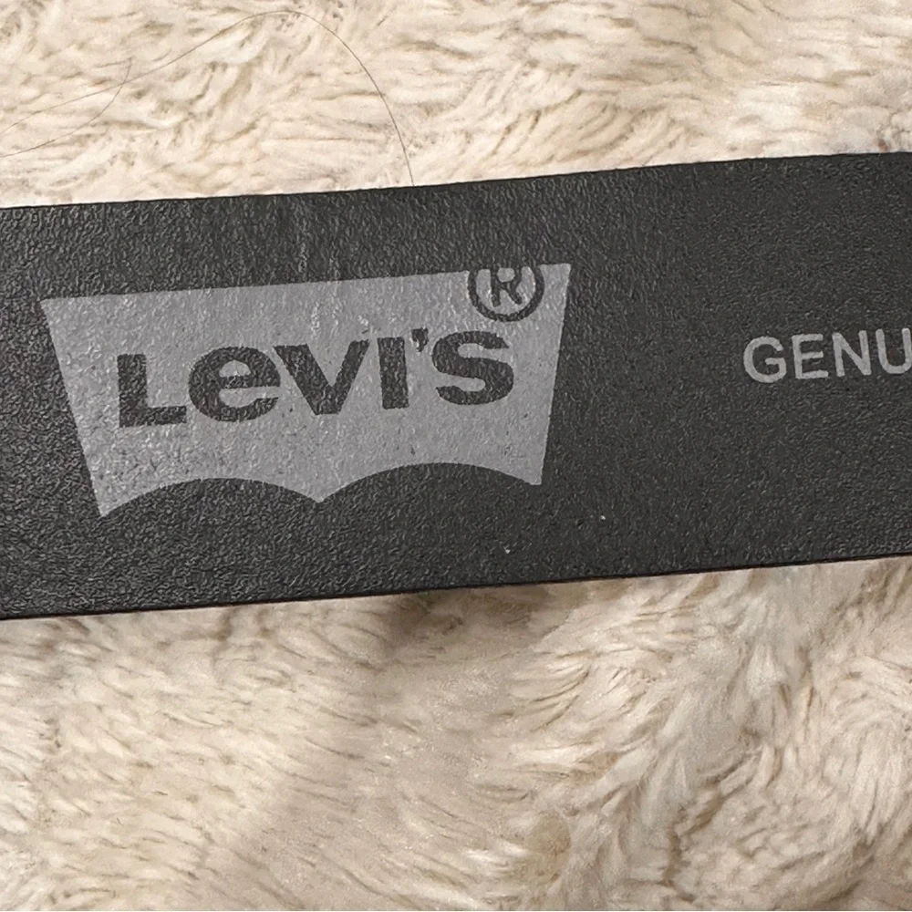 Levis Mens Black Genuine Leather Belt Sz Medium
